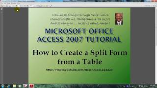Access 2007 Tutorial 39 How To Create a Split Form from a Table