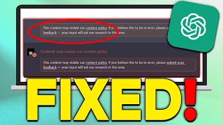 How To Fix ChatGPT "This Content May Violate Our Content Policy" (2023)