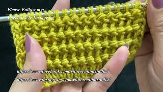 Knitting 2 stitch easy design for pullover || सिर्फ २ फंदों का डिजाईन || Knitting tutor Ritu Nagpal