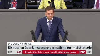 Corona LIVE: Aktuelle Stunde im Bundestag zur nationalen Impfstrategie mit Jens Spahn