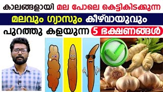 വയറ്റിലെ മലവും ഗ്യാസും മുഴുവൻ പുറത്തു കളയുന്ന 5 ഭക്ഷണങ്ങൾ | vaytttil ninn pokan | Dr Vishnu