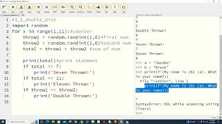 Sum of two Dice Python Code