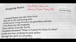 Lisa Parker reads her poem Snapping Beans (Pandas Playing Cello)