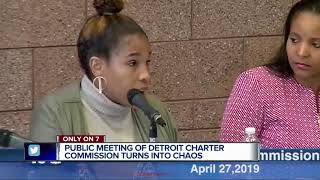 Chaos at Detroit charter commission meeting as threats and obscenities fly