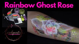 Rainbow Ghost Rose Face Painting ~ Arielpaints