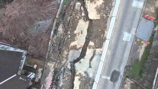 DRONE FOOTAGE OF ST RT 267 LISBON ST SLIPPAGE EAST LIVERPOOL OHIO