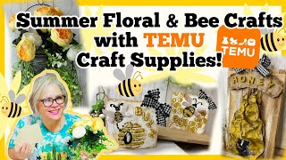 ☀️🐝  Summer FLORAL \u0026 BEE Crafts || Let's Craft with TEMU Craft Supplies ☀️🐝