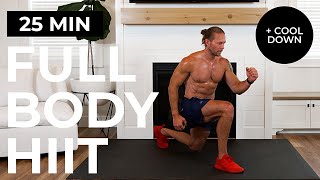 25 Min EXTREME Full Body HIIT Bodyweight Workout At Home + Cool Down | 🔥 Calories