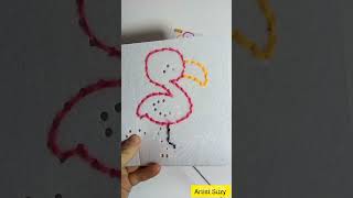 We will draw a stork using threads of various colors. A relaxing video. #creativ #drawing #shorts