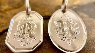 【 K 】 complication old english charm hand engraving Burin  チャーム　彫金 彫刻 手彫り