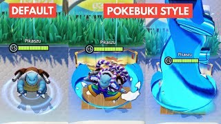 Blastoise Default VS Pokébuki Style Holowear comparison - Pokémon Unite