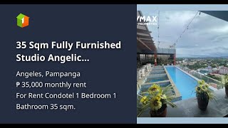 35 Sqm Fully Furnished Studio Angelic Residences Angeles City For Rent