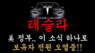 [ 테슬라 전망 ] 美 정부.. 이 소식 하나로 보유자 전원 오열한다..!