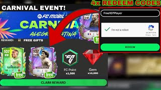 4x NEW FC MOBILE REDEEM CODES 🔜 FREE 105-107 PLAYERS! CARNIVAL AND RAMADAN FREE GIFTS!