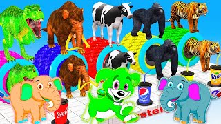 Cow Mammoth Elephant Dinosaur Gorilla Guess The Right Key ESCAPE ROOM CHALLENGE Animals Cage Game