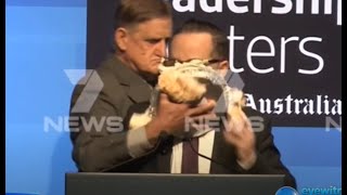 qantas alan joyce gets pie faced in perth