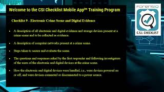 Intro to Checklist 9 Digital Crime Scenes