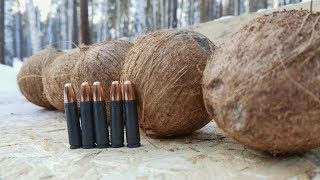 AK TG2 rifle and five frozen coconuts