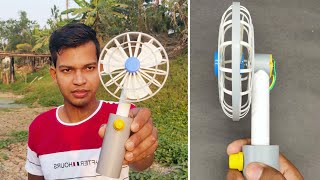 How To Make A Hand Fan || Rechargeable Fan घर पर कैसे बनाएं || Air Cooling Mini Hand Fan from PVC