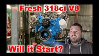 First Startup Hughes Engine Whiplash Cam / Valiant VE V8 318 Engine and Body Prep