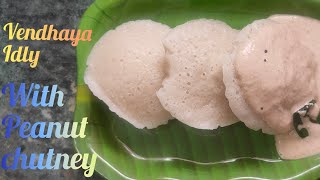 VENDHAYA IDLY With PEANUT CHUTNEY/ Fenugreek seeds idly / Summer cool Recipe/ Soft and Sponge Idly