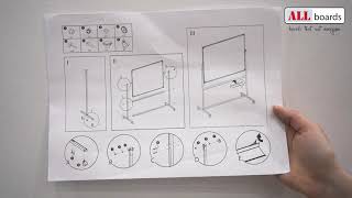 CERAMIC board, mobile, rotating, dry-erase, magnetic, type TOSP3