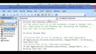 ActiveX Text Box Event Procedure in Excel VBA