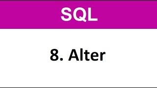 SQL Tutorial - 8 SQL Alter DDL Command Alter Table