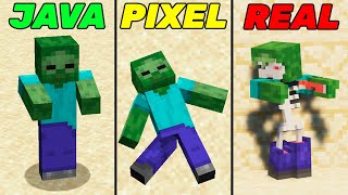 minecraft java vs pixel vs real