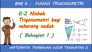 Video 2 Mat Tambahan KSSM Bab 6 Nisbah Trigonometri Bhg 1