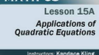 Math 65 - Lesson 15a