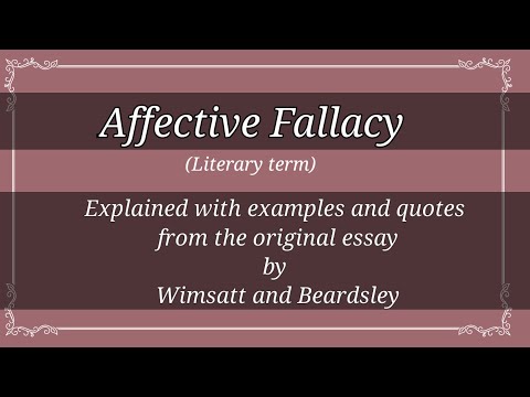 What is an example of affective fallacy?