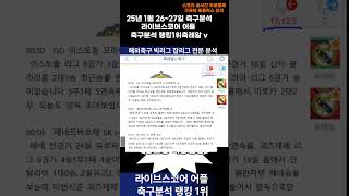 ▶▶빅리그잡리그 분석 3번째 1월 26~27일  [스포츠분석][축레알v][해외축구분석][스포츠토토][토토분석][축구분석][배트맨]  #해외축구분석 #축구분석 #챔피언스리그