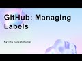 GitHub: Managing Labels