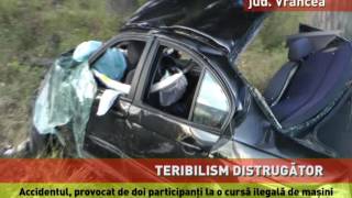 Accident foarte grav provocat de doi tineri teribiliști, în județul Vrancea