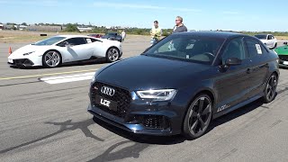 570HP Audi RS3 8V Sedan LCE vs 1200HP Lamborghini Huracan EVO (Twin Turbo)