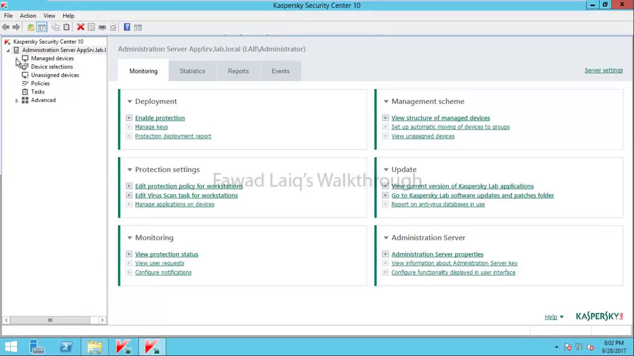 Kaspersky network. Kaspersky Security Center 10 service Pack 2 версия 10.3.407. Kaspersky select database agents. Only users with the Administrator role have Full access to Kaspersky Endpoint Security Management by Command line and gui..