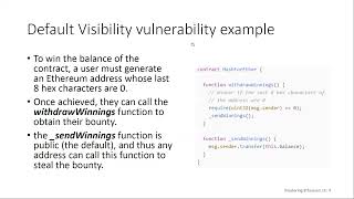 Solidity Default Visibilities Vulnerability