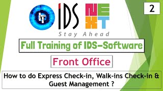 IDS Training | Front Office | Express Check-in | Walk-in Check-in | Guest Management | IDS 7.0