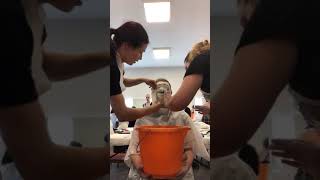 Face Cast 2 - Applying Plaster