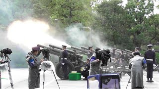 【即位礼】陸自礼砲２１発!! ド迫力発射全量映像!! 現場で拍手も!! JGSDF fired 21 cannons in Tokyo firing