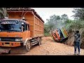 How is the Truck driving through the Off-road bad roads !! Failed Overloading trucks
