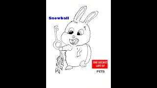 How to Draw Snowball from Secret Life of Pets animation step by step | #shorts