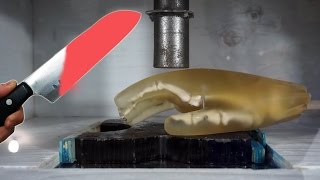 Experiment Glowing 1000 Degree KNIFE vs HAND vs Hydraulic Press || Ultimate Destruction Video