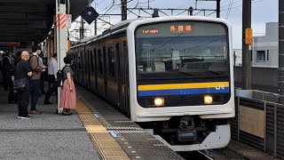 JR東日本外房線209系c439編成+c444編成普通千葉行き本千葉駅到着(2024/6/10)