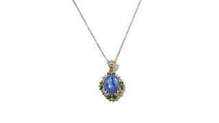 Victoria Wieck Kyanite, Chrome Diopside   Topaz Pendant