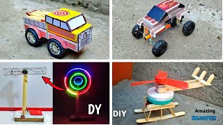 4 Awesome DIY TOYs | Amazing Homemade Invention with DC Motor | You can do at home
