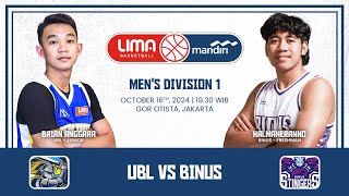 UBL vs BINUS | Men's Division 1 | Jakarta | Oct 16