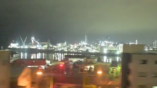 【周南コンビナート】山陽新幹線から見える徳山駅周辺の工場夜景（無編集）