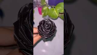 Black satin ribbon rose #ytshorts #shorts #diy#craft#handmade #art#ashortaday #fyp #flowers